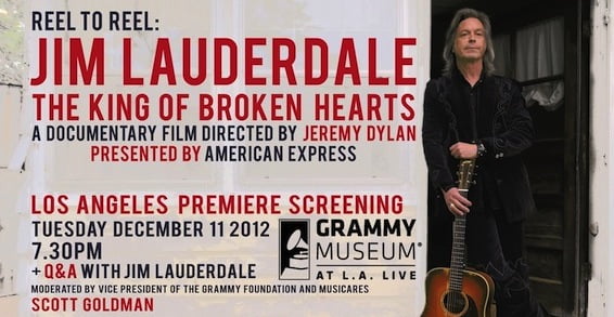 GIVEAWAY:  The King of Broken Hearts himself, Jim Lauderdale -- LA doc screening