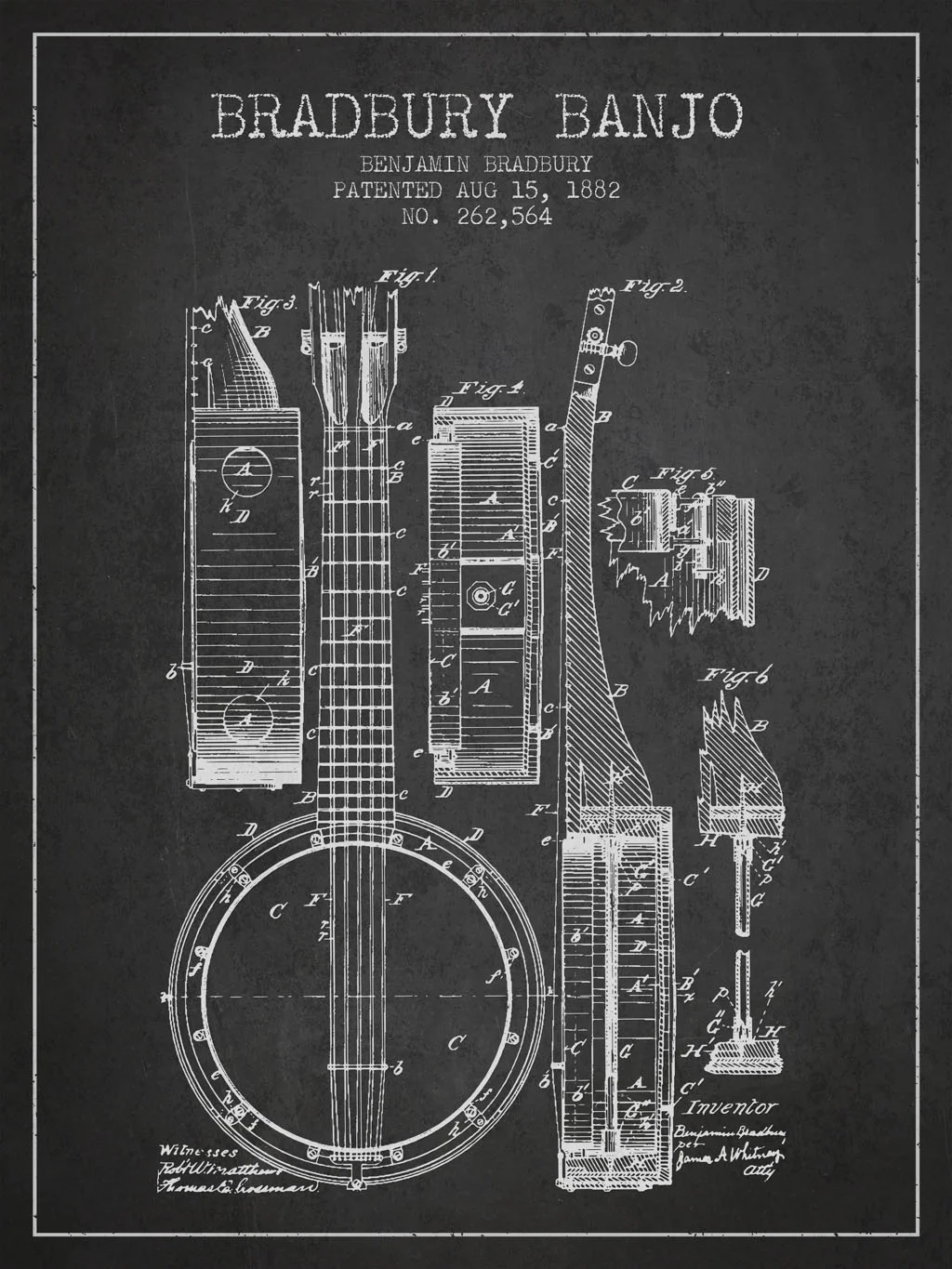 Up Your Wall Art Game With These Banjo Patent Prints - The Bluegrass  Situation, image size:1024x1365