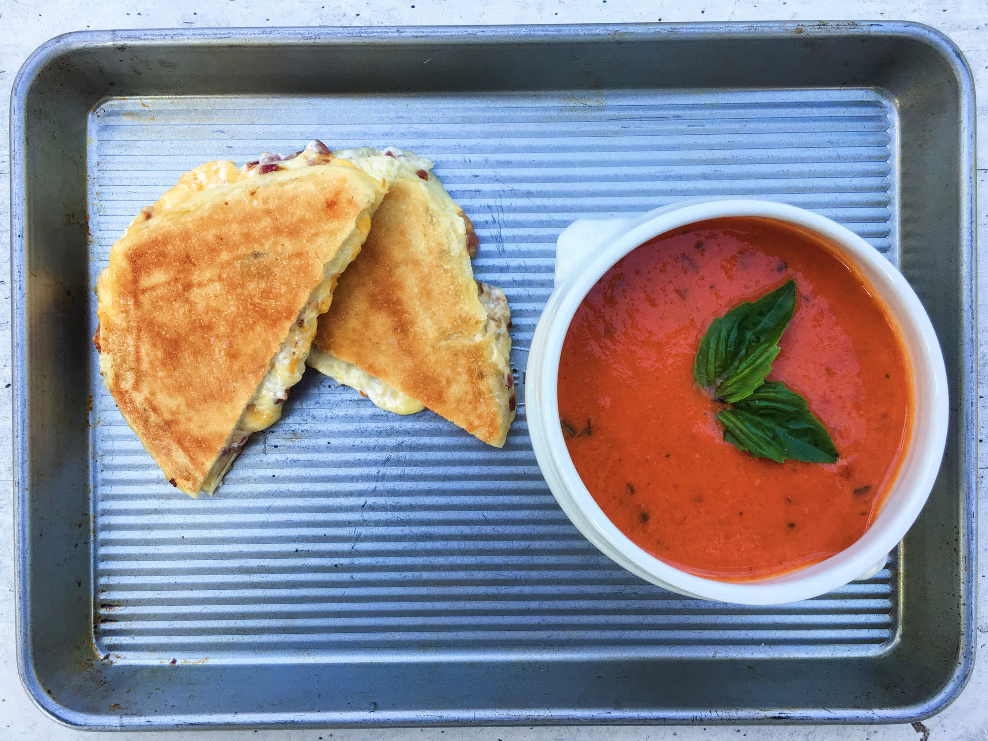 Tomato Basil Bisque and Grown-Up Grilled Cheese