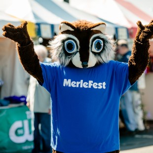 The furry, friendly MerleFest mascot, Flattop