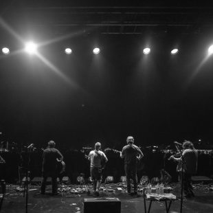 Trampled by Turtles face the night -- and an adoring crowd.