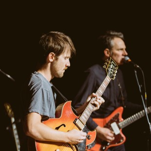 Blake Mills (foreground), Mike Viola.