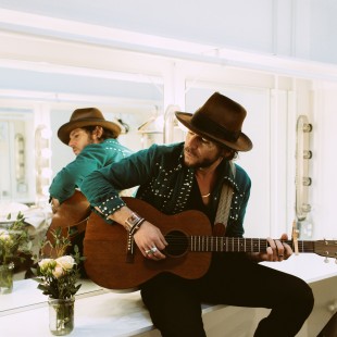 Langhorne Slim in his dressing room.