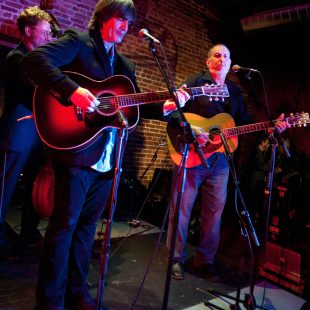 NASHVILLE, TN - SEPTEMBER 18: (L-R) Ian Riggs, Larry Campbell and David Bromberg perform at the Bluegrass Situation showcase during the Americana Music Festival on September 18, 2013 in Nashville, United States. (Photo by Erika Goldring/Getty Images for Americana Music Festival) *** Local Caption *** Ian Riggs; Larry Campbell; David Bromberg