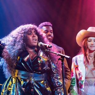 Brittney Spencer and Sierra Ferrell during the finale at the AmericanaFest Pre-Grammy Salute to Lucinda Williams.