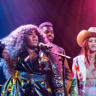Brittney Spencer and Sierra Ferrell during the finale at the AmericanaFest Pre-Grammy Salute to Lucinda Williams.