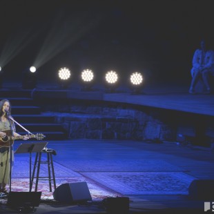 Waxahatchee on stage at the Los Angeles Folk Festival.
