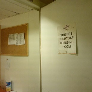 Backstage at the BGS Nightcap.