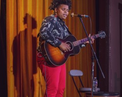 Joy Clark sings to FWAAMFest attendees.