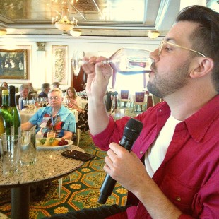 Jacob Sharp (of Mipso) and BGS director Amy Reitnouer Jacobs lead an intimate wine tasting on board.