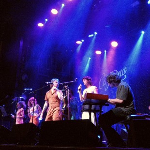 Hiss Golden Messenger guests with longtime friends Mipso at the BGS Nightcap.