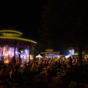 The crowd packs in for Casey Driessen's Red Shoestring Jam, the festival's final performance. Photo by Jess Maples.