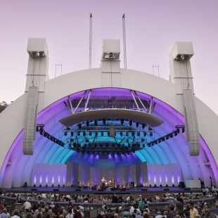 Dirk Powell and Rhiannon Giddens kick off American Tunes at the Hollywood Bowl while the sun sets in the west.