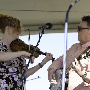 Becky Buller and Ned Luberecki give a little bit of fiddle and banjo.