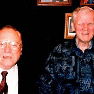 Earl Scruggs and Doc Watson backstage at MerleFest.